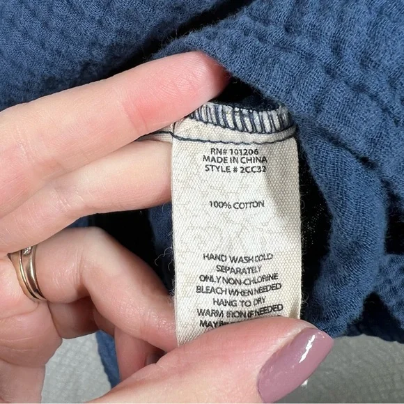 Soft Surroundings Blue Key Biscayne Muslin Cotton Popover Tunic‎ Top - Picture 6 of 7